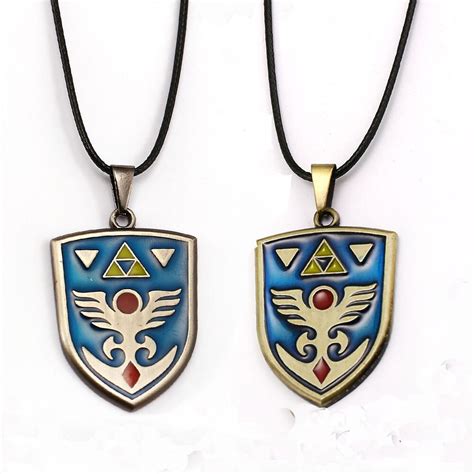 12pcslot Game Jewelry The Legend Of Zelda Necklaces Metal Hylian Shiel
