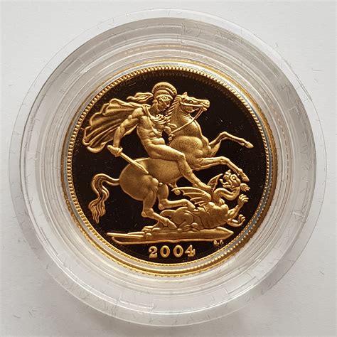 2004 Gold Proof Sovereign M J Hughes Coins