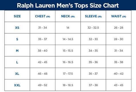 Ralph Lauren Medium Size Chart