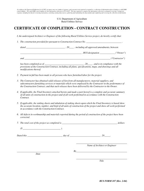 Construction Work Completion Letter Fill Online Printable Fillable
