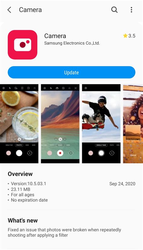 Samsungs Camera App Updated To Version 105031 September 24 2020