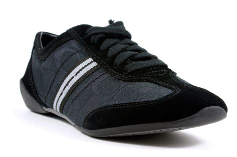 Coach Signature Beyla 12cm Black Logo Sneakers Tennis Shoes 8 New
