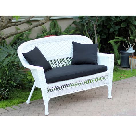 White Wicker Loveseat Outdoor 535” 4 Pc White Outdoor Wicker Loveseat Chairs And Coffee