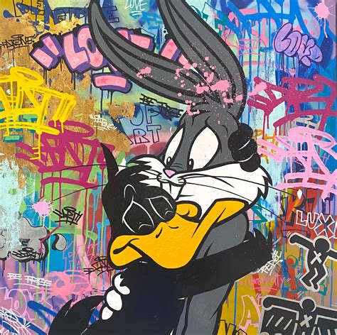 Bugs Bunny Vs Daffy Duck By Fat 2021 Painting Artsper