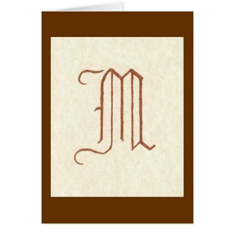 P180 Old English Letter M Card Zazzle