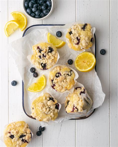 Gluten Free Lemon Blueberry Muffins With Lemon Streusel Well Fed Baker