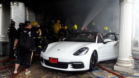 Bangkok Post Porsche Catches Fire While Charging