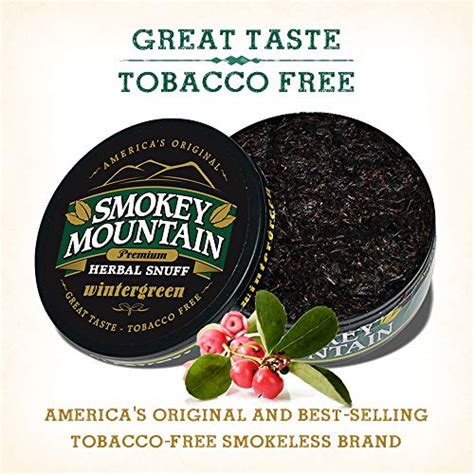 Smokey Mountain Pouches Wintergreen 5 Cans Nicotine Free And