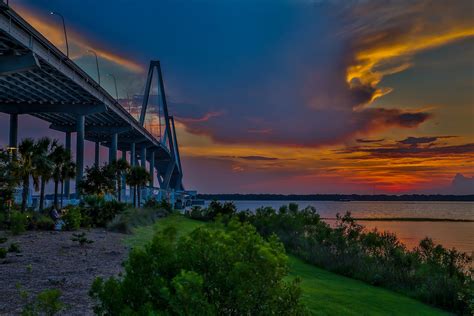 Cooper River Bridge Charleston Sc Sunset Over The Cooper Flickr