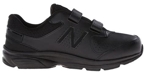 New Balance Leather S Velcro Wide Fit Mw411hk2 Trainers In Black For