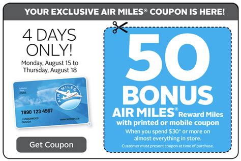 Rexall Pharma Plus Canada Coupon Get 50 Bonus Air Miles Reward Miles
