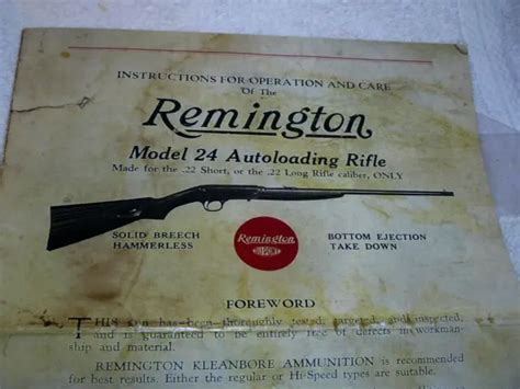 Remington Model Autoloading Rifle Owner S Manual Pages