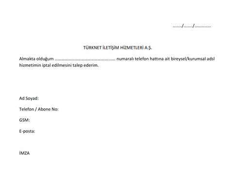 Turknet İptal Dilekçesi TurkNet İletişim Hizmetleri A Ş