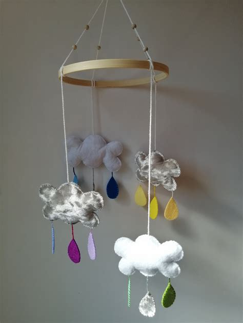 Handmade Cloud Baby Mobile Colourful Baby Mobile New Baby Etsy