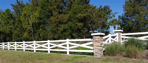 Find crossbuck for your fence needs. crossbuck vinyl white - with cool stone posts in coners ...