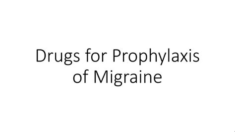 Drugs Used In Migraine Prophylaxis Pharmacology Youtube