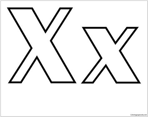Printable Alphabet Letter X Coloring Page