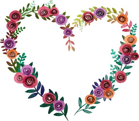 Flower Heart Watercolor Painted 11905308 Png
