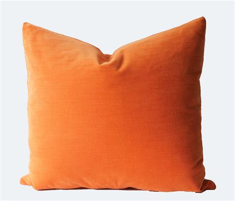 Decorative Orange Velvet Throw Pillow 18x18 20x20 22x22 Or Etsy