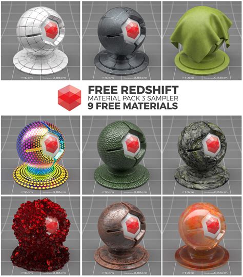 Redshift C4d Material Pack 3 Sampler 9 Free Materials The Pixel Lab