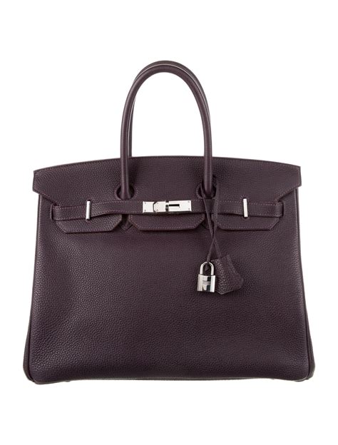 Hermès Togo Birkin 40 Purple Handle Bags Handbags Her37436 The