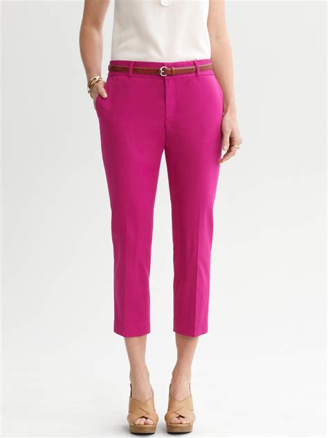 Banana Republic Cropped Pants In Pink Cerise Lyst