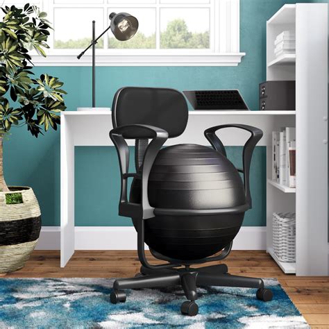 Pharmedoc balance ball chair with back support for home and office. Office Fitness Exercise Ball Chair With Backrest ...