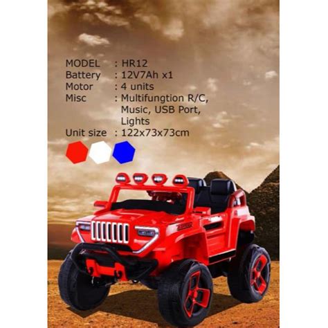 Jual Unikid Mainan Anak Mobil Aki Hot Rod Jeep HR12 Jip Buggy White - Mainan Kendaraan Termurah