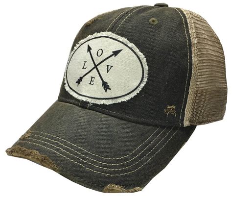 Love Distressed Womens Trucker Baseball Cap By Mbellished Hats