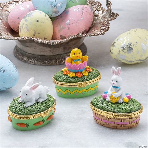 Easter Hinged Box Tabletop Decorations 3 Pc Oriental Trading