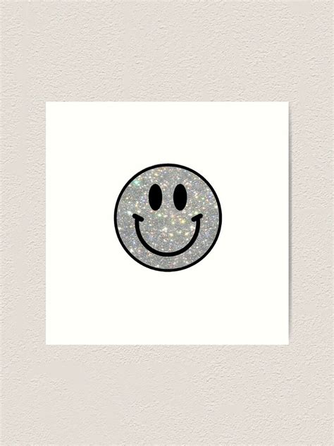 Glitter Smiley Face Art Print For Sale By Leahfshop Redbubble