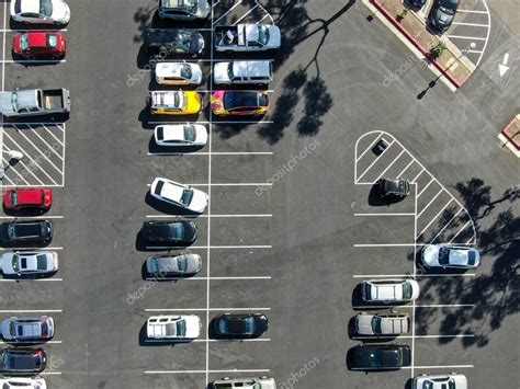 Aerial Top View Of Parking Lot With Cars Stock Photo Ad View