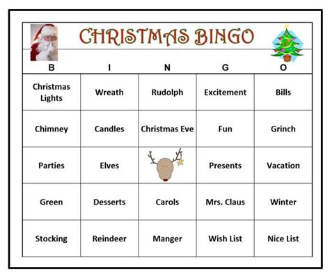 Christmas Party Bingo Game 30 Cards Christmas Holiday Bingo Words Very