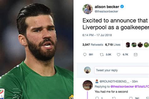 Alisson Becker To Liverpool Namesake Sends Twitter Into Meltdown