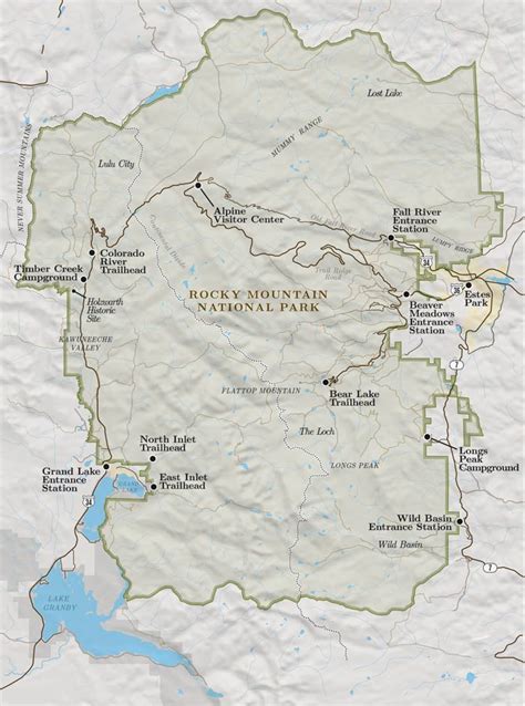 Simple Overview Map Of Rocky Mountain National Park