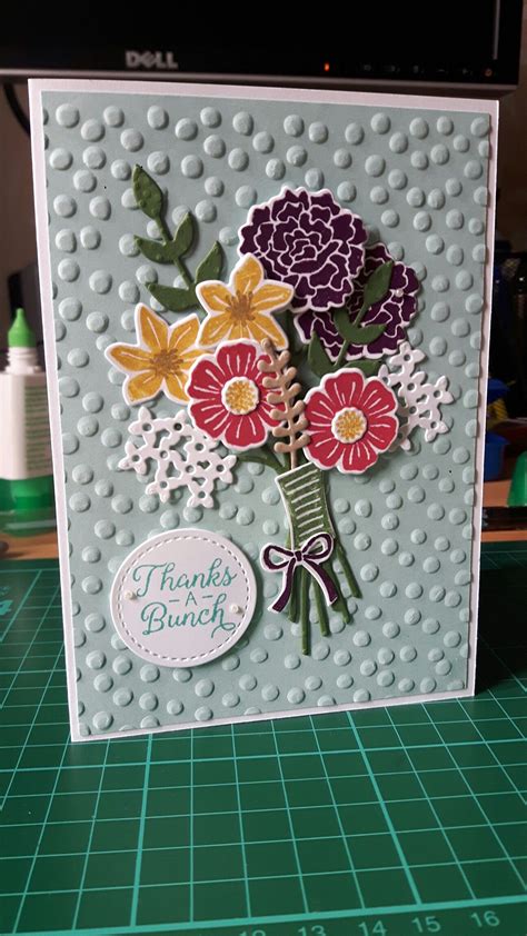 Stampin Up Thank You Card Beautiful Bouquet Stamp Set And Framelits