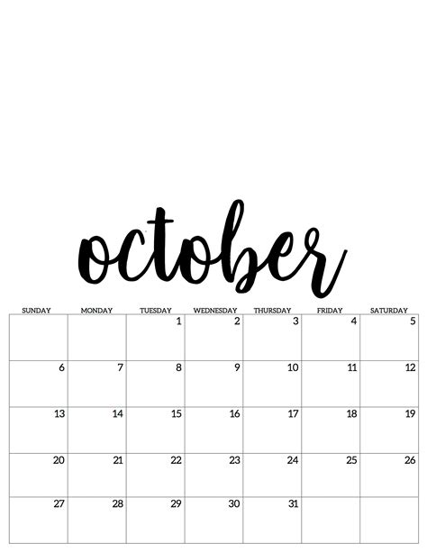 October Oktober Kalender Calendar 2019 October Planner January