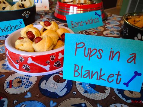 Puppy Party Food Pups In A Blanket Served In A Dog Dish Puppy Party
