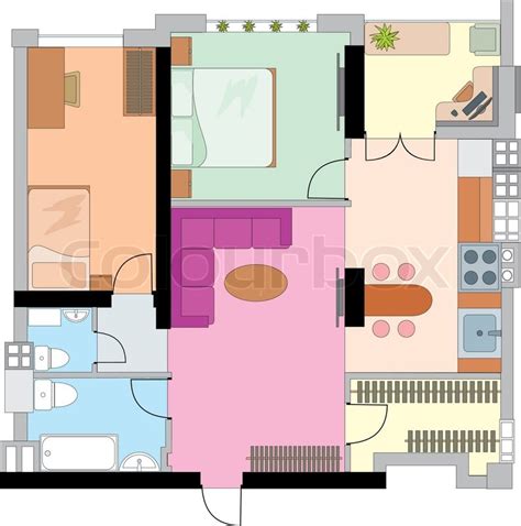 Apartment Drawing Stock Vector Colourbox
