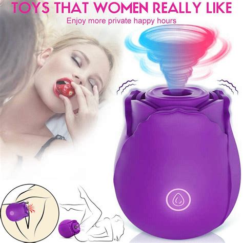 Female Rose Sucking Vibrator Oral Clitoris Nipple Sucker Sex Toy For Women New Ebay