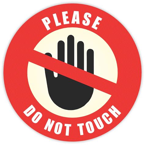 Do Not Touch Sticker Pack Of 12 6 Large Round Laminated Vinyl