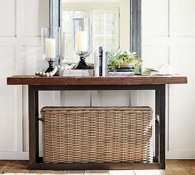 Minerva pine solid wood dining table union rustic top color: Griffin Reclaimed Wood Bar Height Table | Pottery Barn