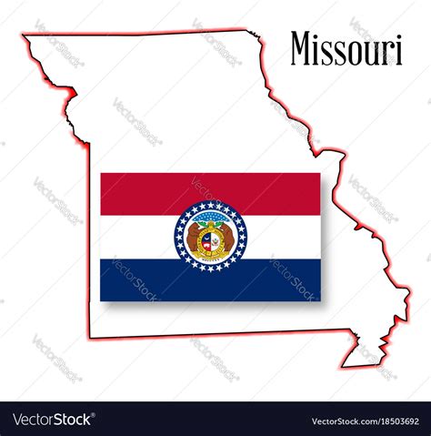 Missouri State Map And Flag Royalty Free Vector Image