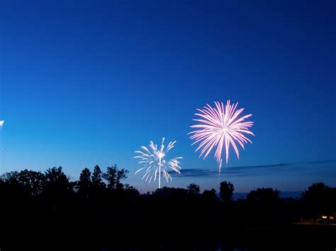 Blue Sky Fireworks In A Bluesky Blue Fireworks Independence Day