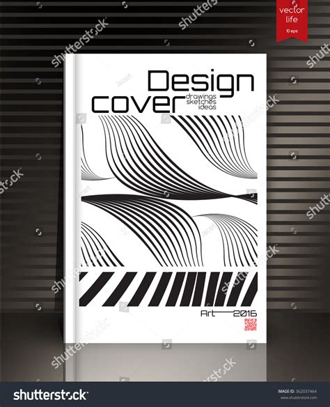 Cover Design Black White Cover Wavy Stock Vector Royalty Free