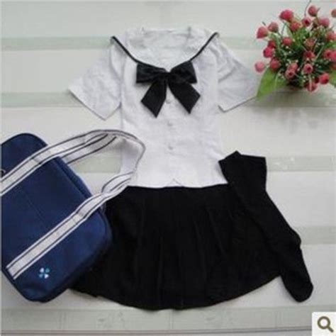Dress Japanese School Girl Uniform White Seifuku Seifuku Black