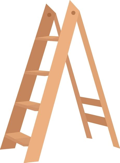 Premium Vector Wooden Step Ladder