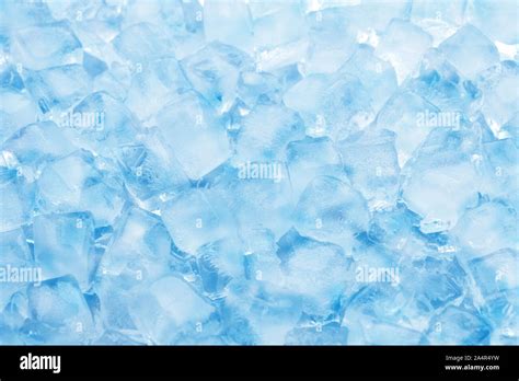 Winter Clear Blue Ice Cube Texture Or Natural Cold Background Stock