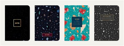 Premium Vector School Diary Cover Design Terrazzo Abstract