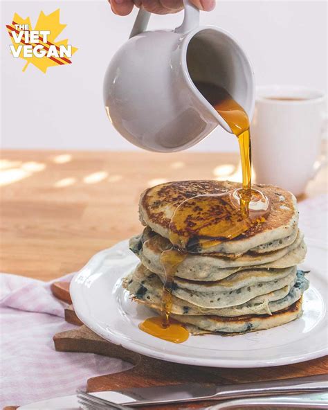 Fluffy Vegan Blueberry Pancakes The Viet Vegan